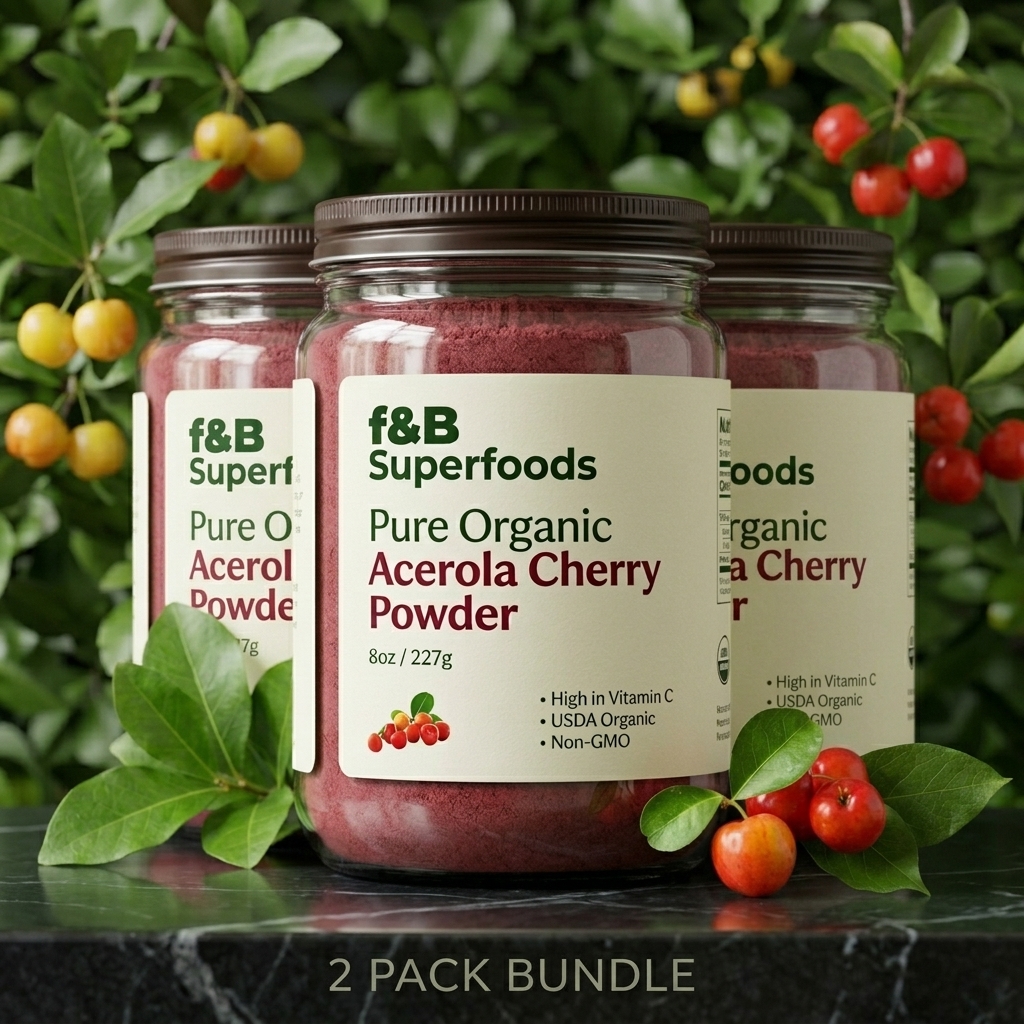 2 Pack Combo F&B Superfoods Organic Acerola Cherry Powder
